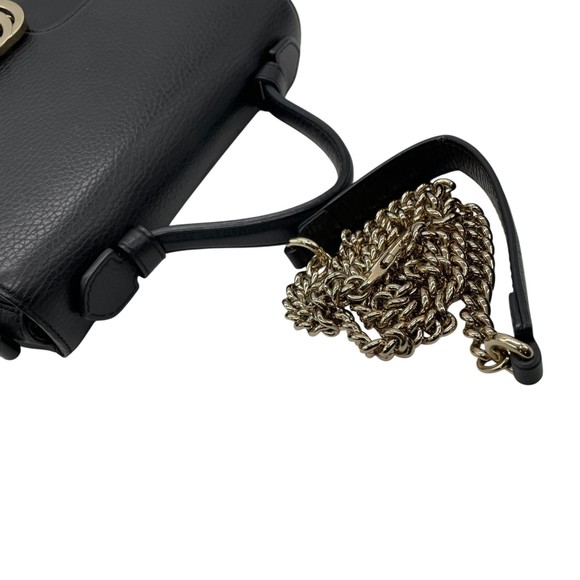 GUCCI Interlocking G 2-Way Handbag/Shoulder Bag in Black Leather with Gold Ha... - Picture 14 of 16